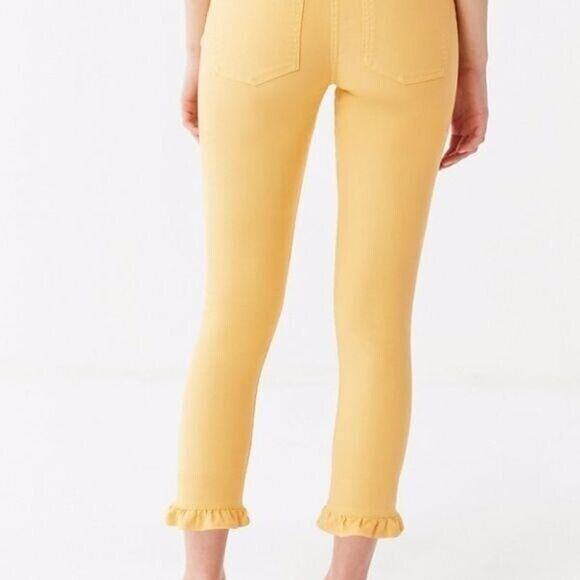 new NWT Sz XS 0-2 yellow Capulet Imogen Cropped Ruffle Jean - Picture 4 of 8